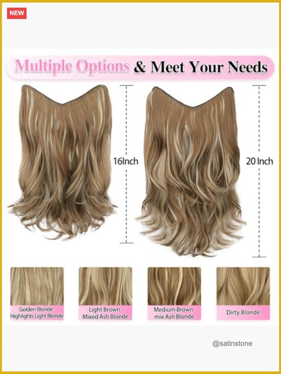 Long 20 Clip In Wavy Hair Extensions for Women, 7 Clips Full Head
